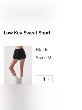Brand New ALO Yoga Black low key Sweat Shorts size M